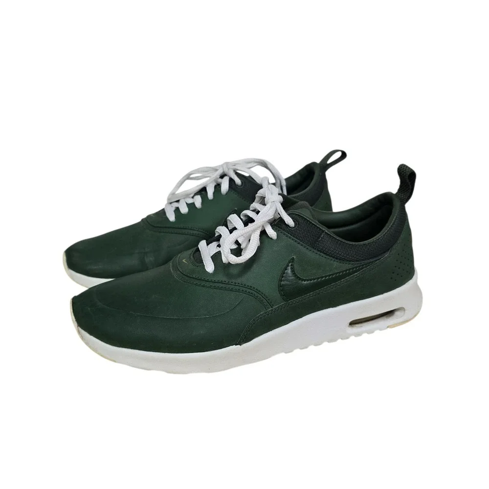 Nike Thea Women's Dark Green Casual Leather Athletic Shoes Size 8.5 Sneakers‎